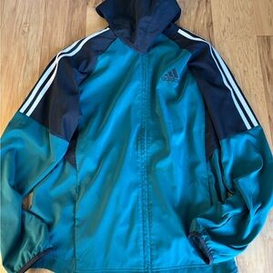 Adidas Men's Teal and Black Windbreaker